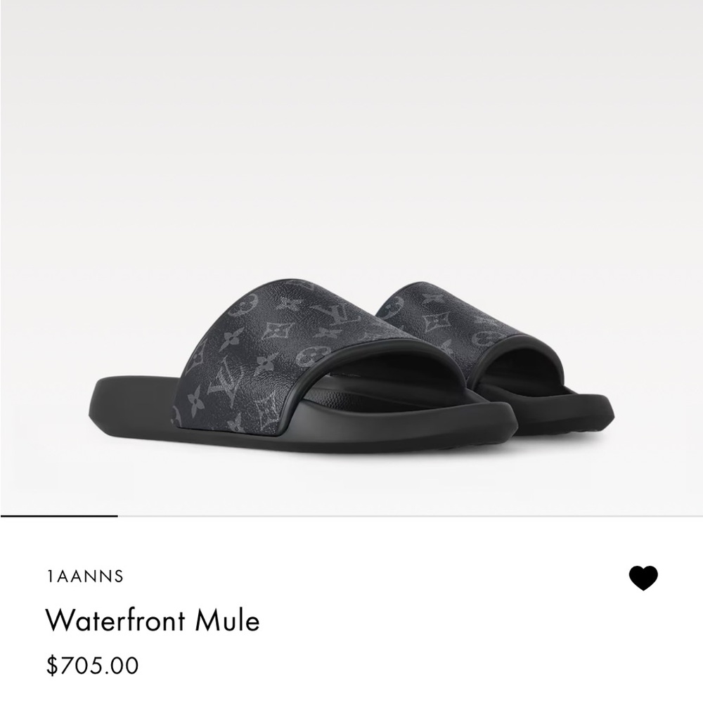Louis Vuitton Black Sandals Minimalist Design